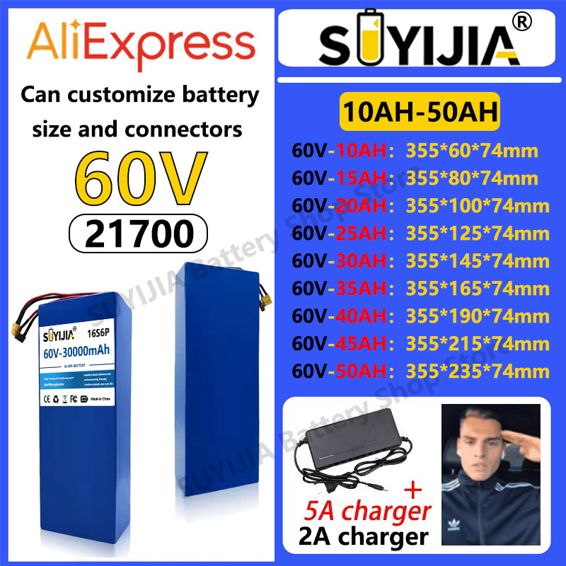 60V 30Ah 21700 Battery Pack - Akumulator litowo-jonowy 60V 10Ah-15Ah-50Ah 21700, 16S,