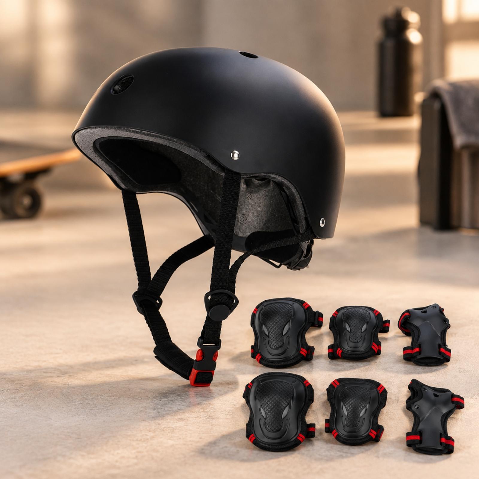Matowy, czarny kask sportowy z – Scooter Helmet Set recenzja i cena