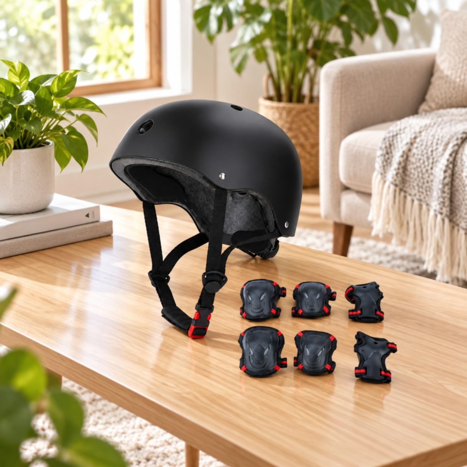 Matowy, czarny kask sportowy z – Scooter Helmet Set recenzja i cena
