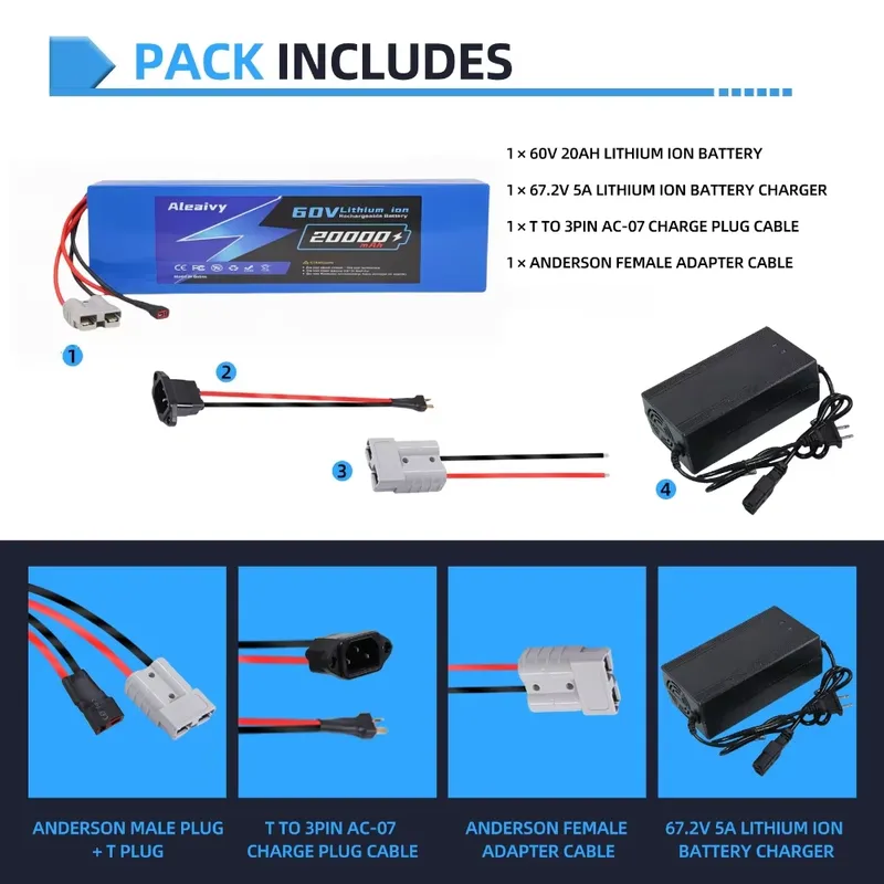 Akumulator litowy 60V 20AH 30A – 60V 30Ah 21700 Battery Pack recenzja i cena